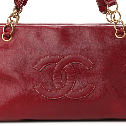Chanel Calfskin CC Shoulder Bag Red 8 of 13