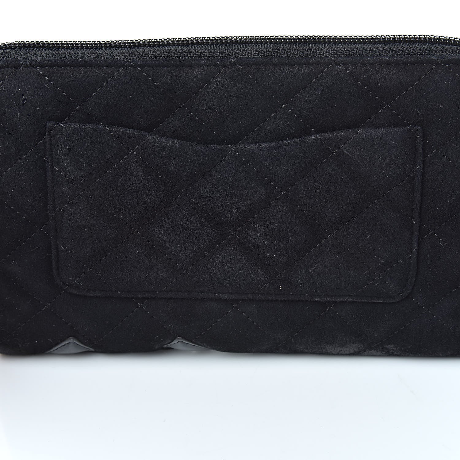 Chanel Suede Cambon Zip Around Organizer Wallet Black 11 of 14