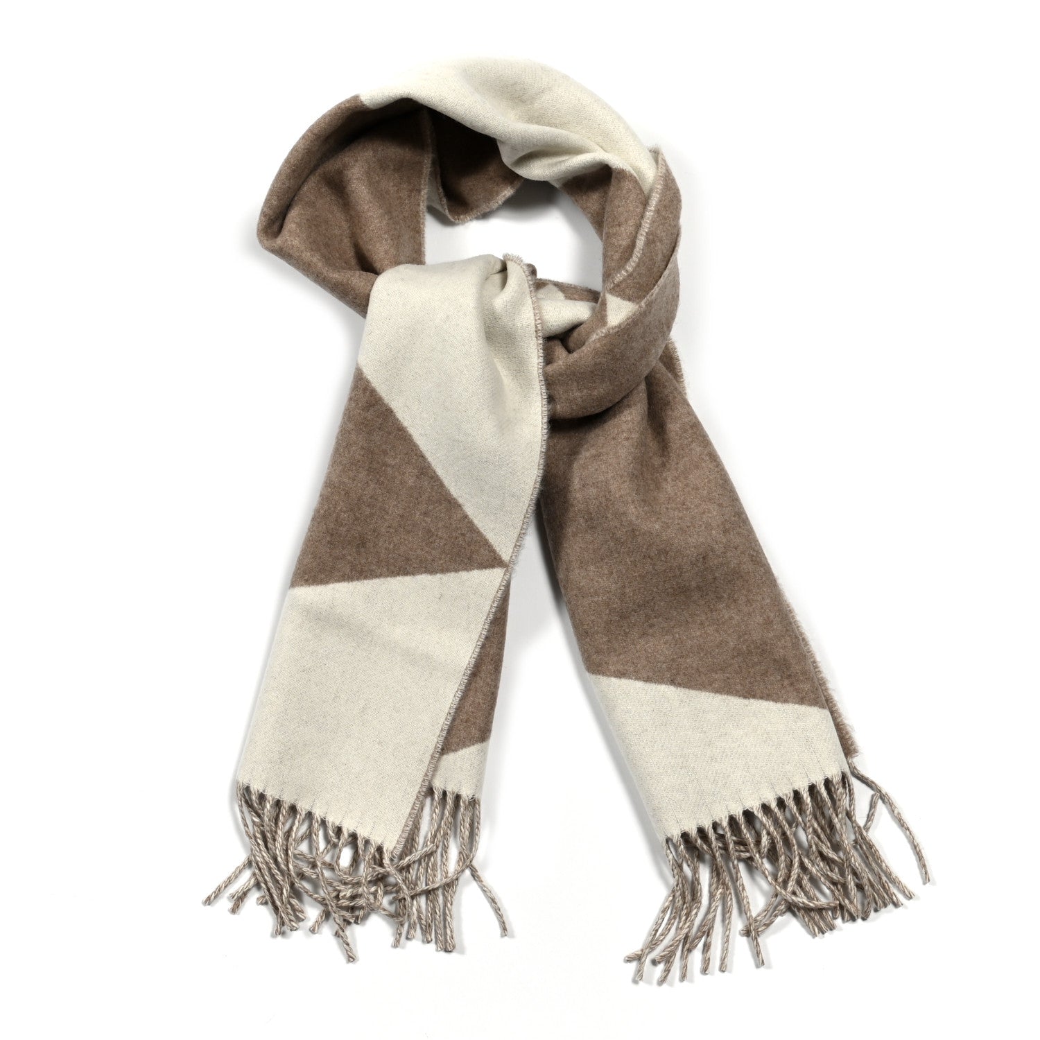 Hermes Cashmere Casaque Zig Zag Muffler Etoupe Ivory 1 of 4