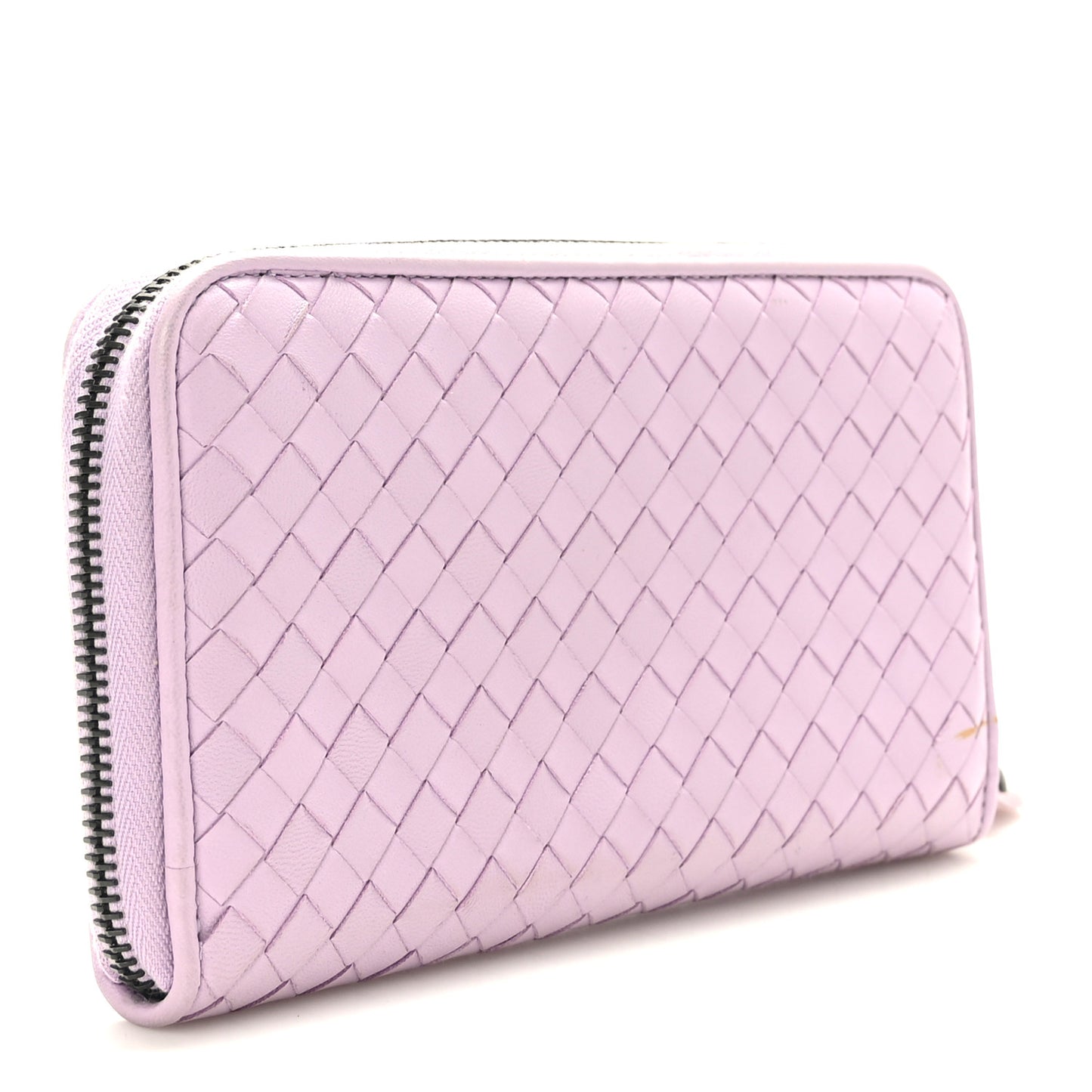 Nappa Intrecciato Zip Around Wallet Lilac