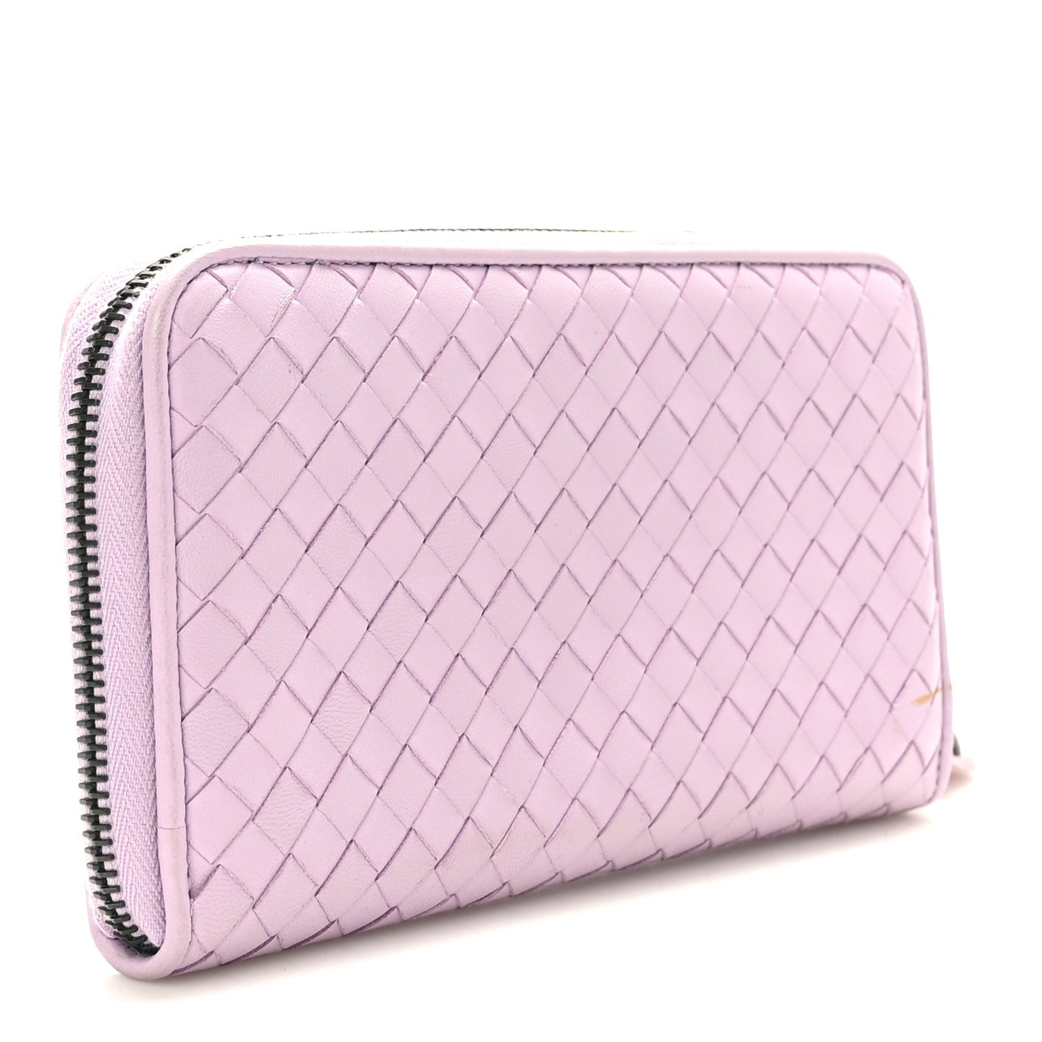 Bottega Veneta Nappa Intrecciato Zip Around Wallet Lilac 3 of 8