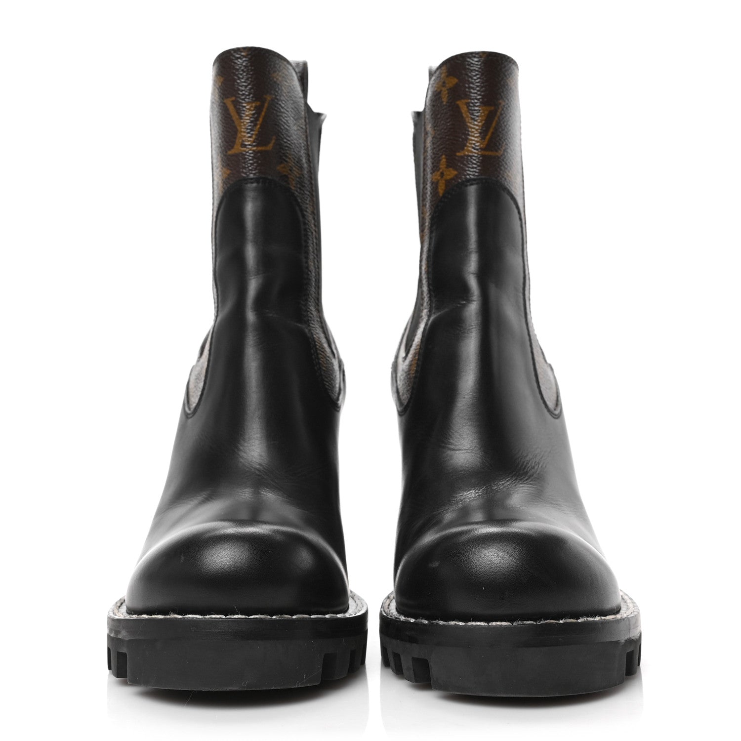 Louis Vuitton Calfskin Monogram Star Trail Ankle Boots 37.5 Black 2 of 6