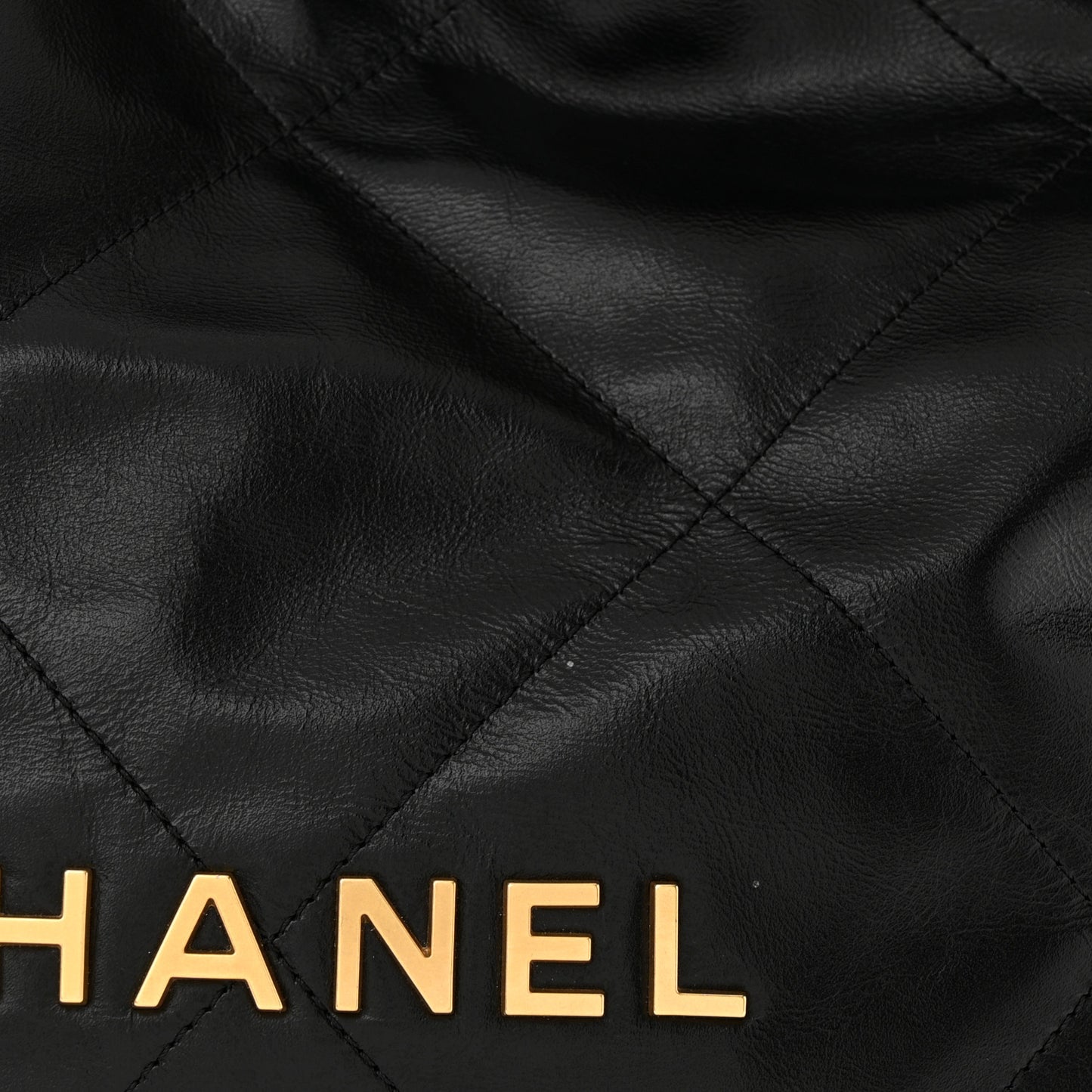 Shiny Calfskin Quilted Small Chanel 22 Black