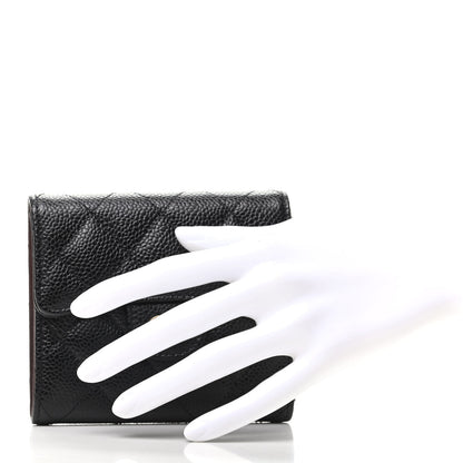 Chanel Caviar Quilted Compact Flap Wallet Black 2 of 8