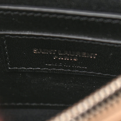 Saint Laurent Sheepskin Matelasse Chevron Monogram Medium College Bag Dark Beige 7 of 10
