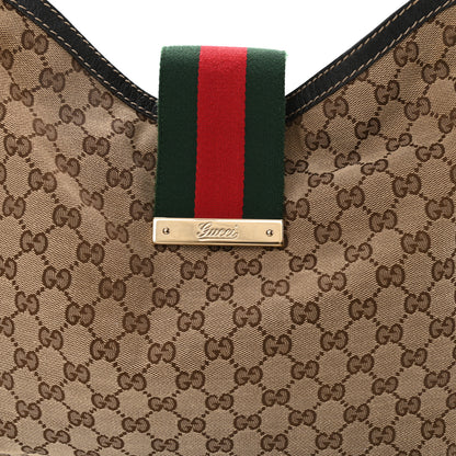 Gucci Monogram Large New Ladies Web Hobo Dark Brown 9 of 17