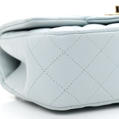 Chanel Lambskin Quilted Mini Top Handle Rectangular Flap Light Blue 9 of 10