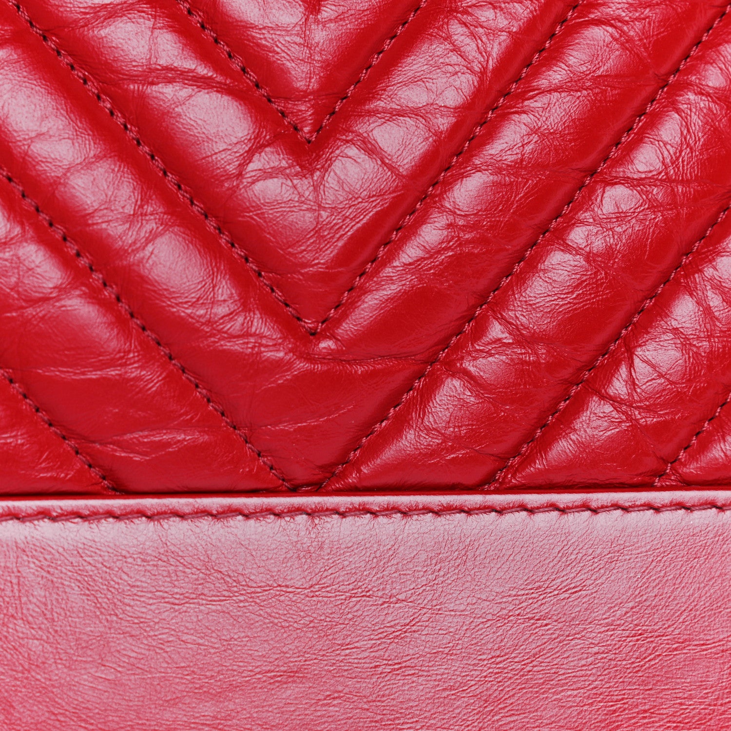 Chanel Aged Calfskin Chevron Quilted Medium Gabrielle Hobo Red 27 of 29