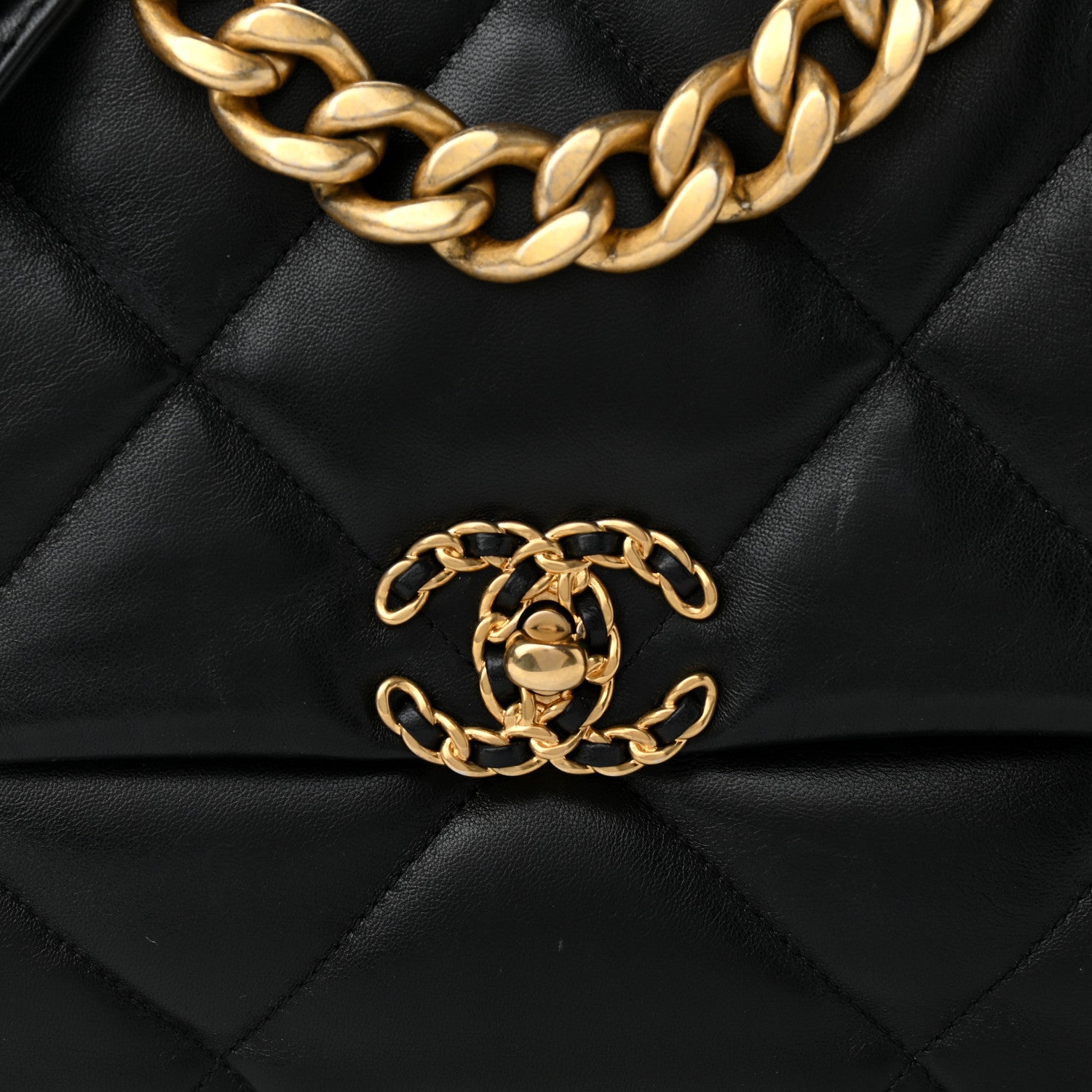 Chanel Lambskin Quilted Large Chanel 19 Flap Black 8 of 11