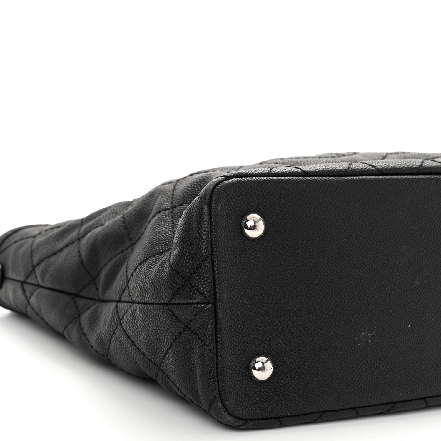 Chanel Grained Calfskin Quilted Small Daily Shopping Tote Black 10 of 12