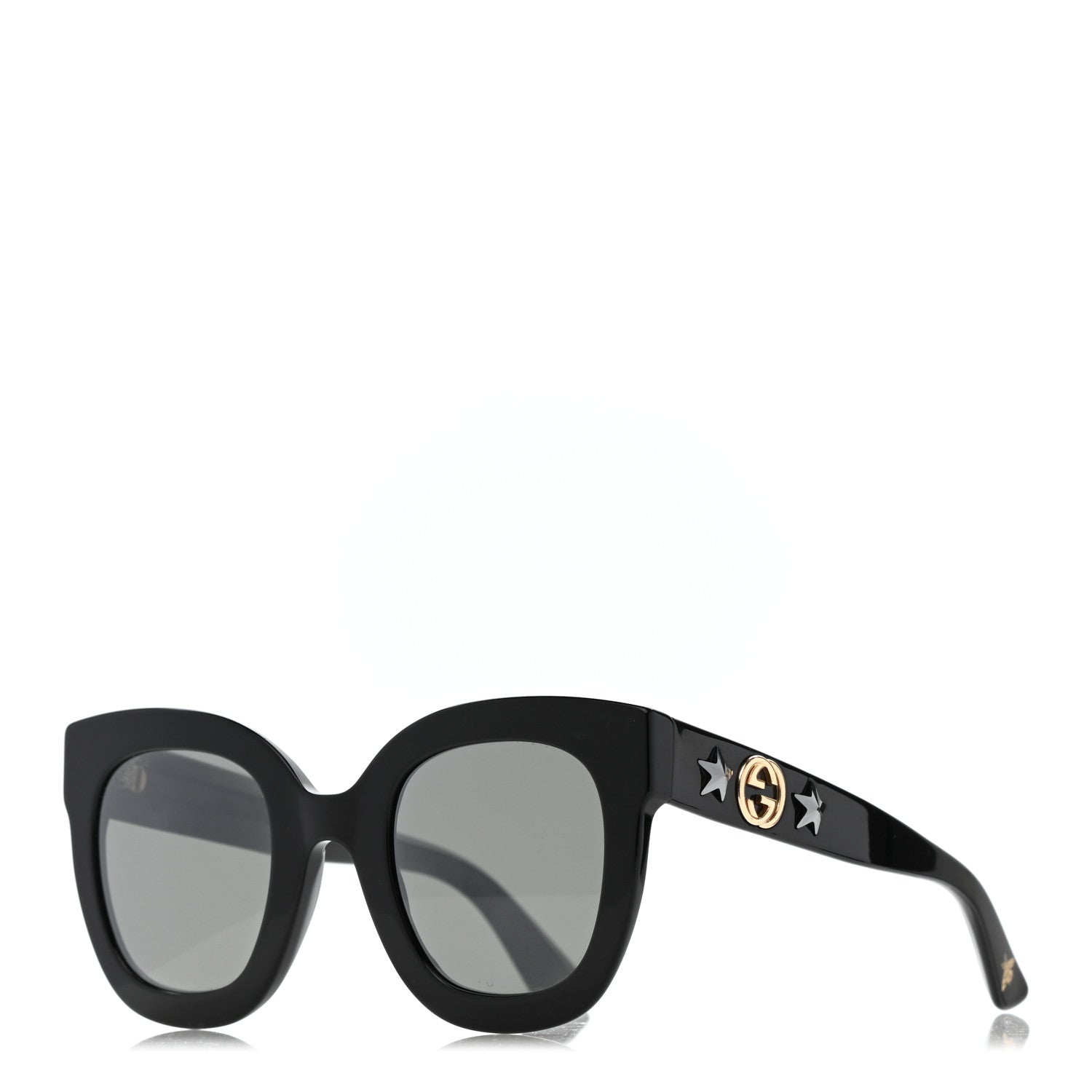 Gucci Round Frame Star Sunglasses GG0208S Black 1 of 9