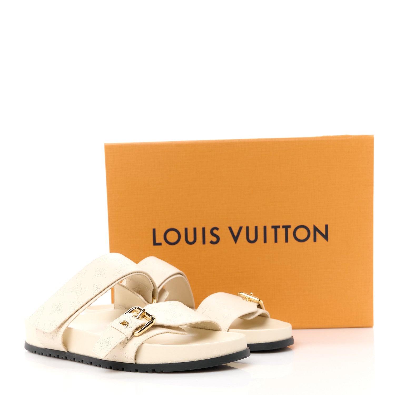 Louis Vuitton Mahina Bom Dia Flat Mule Sandals 38 Beige Clair 10 of 10