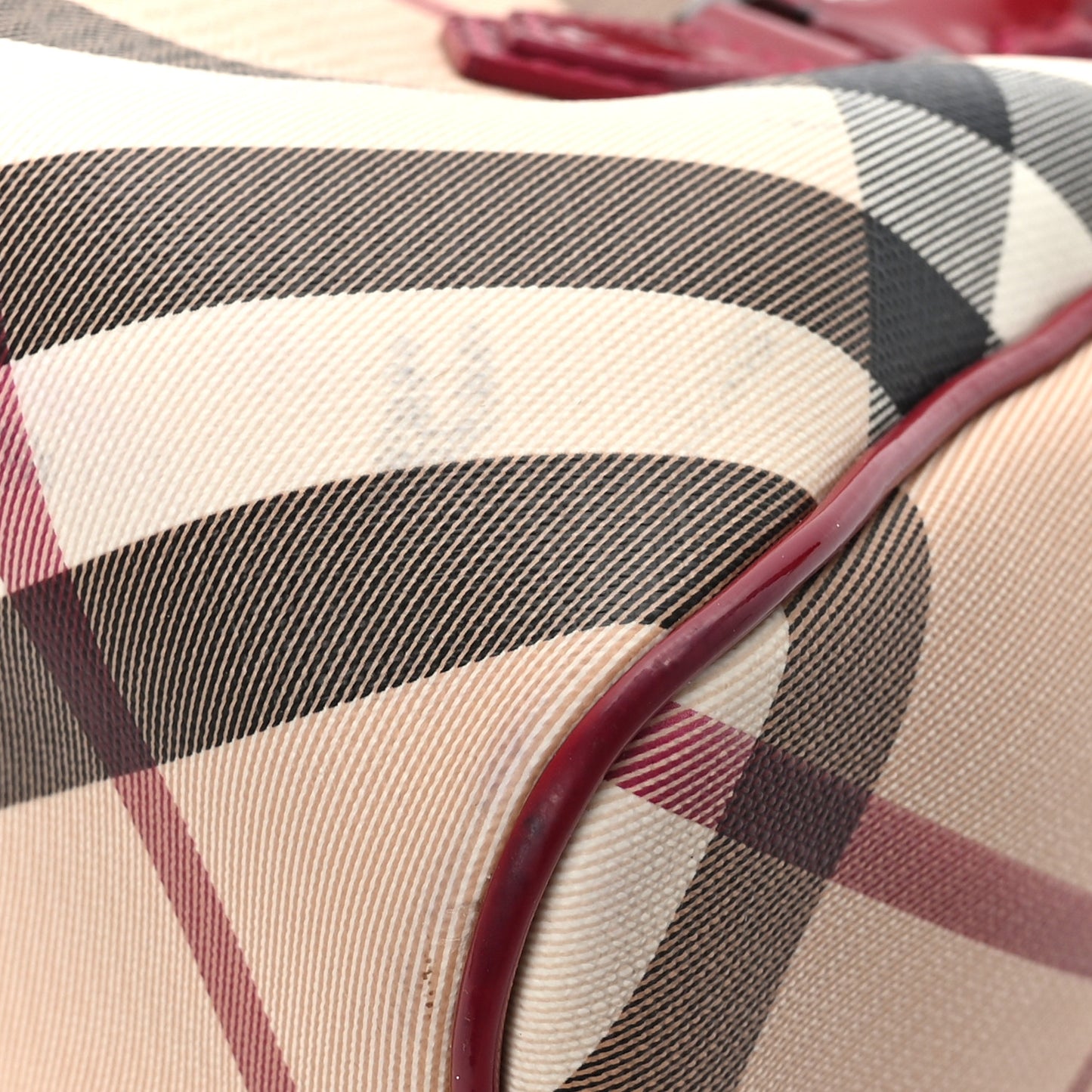 Patent Nova Check Chester Bowling Bag Raspberry Sorbet