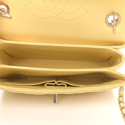 Chanel Lambskin Quilted Small Trendy CC Flap Dual Handle Bag Yellow 5 of 10