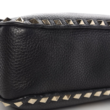 Valentino Garavani Pebbled Calfskin Small Rockstud Flip-Lock Messenger Bag Black 9 of 11