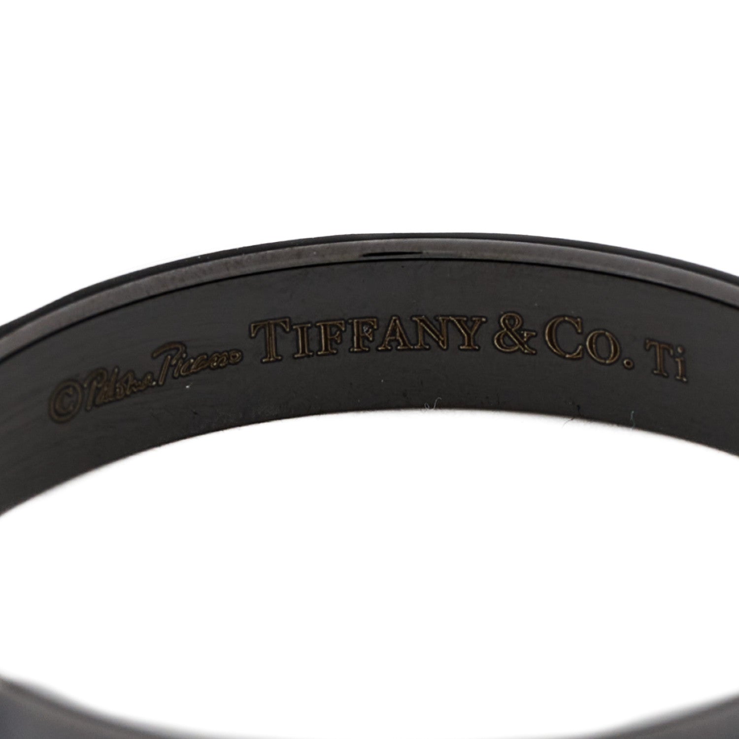 Tiffany Titanium Narrow Paloma Picasso Groove Band Ring 68 12.25 4 of 4