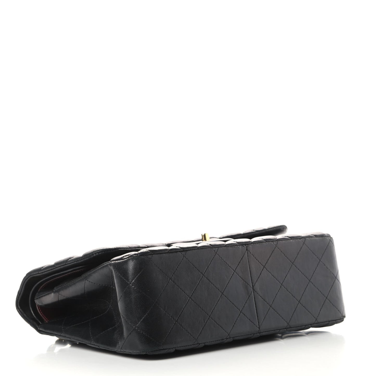 Lambskin Quilted Jumbo Double Flap Black