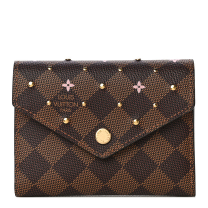 Louis Vuitton Damier Ebene Studded Victorine Wallet 1 of 12