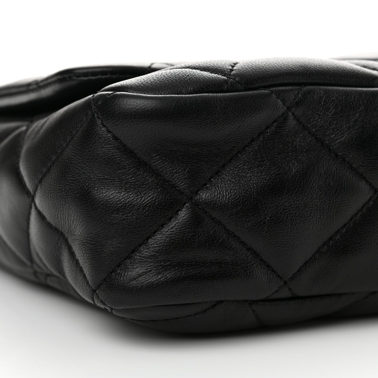 Lambskin Quilted Large CC Funky Town Flap Black