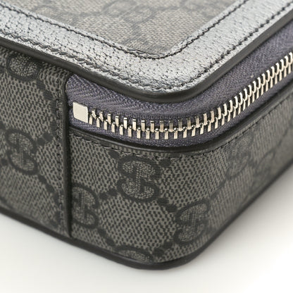Gucci GG Supreme Monogram Textured Dollar Calfskin Small Ophidia Top Handle Shoulder Grey Black Graphite Grey 10 of 10