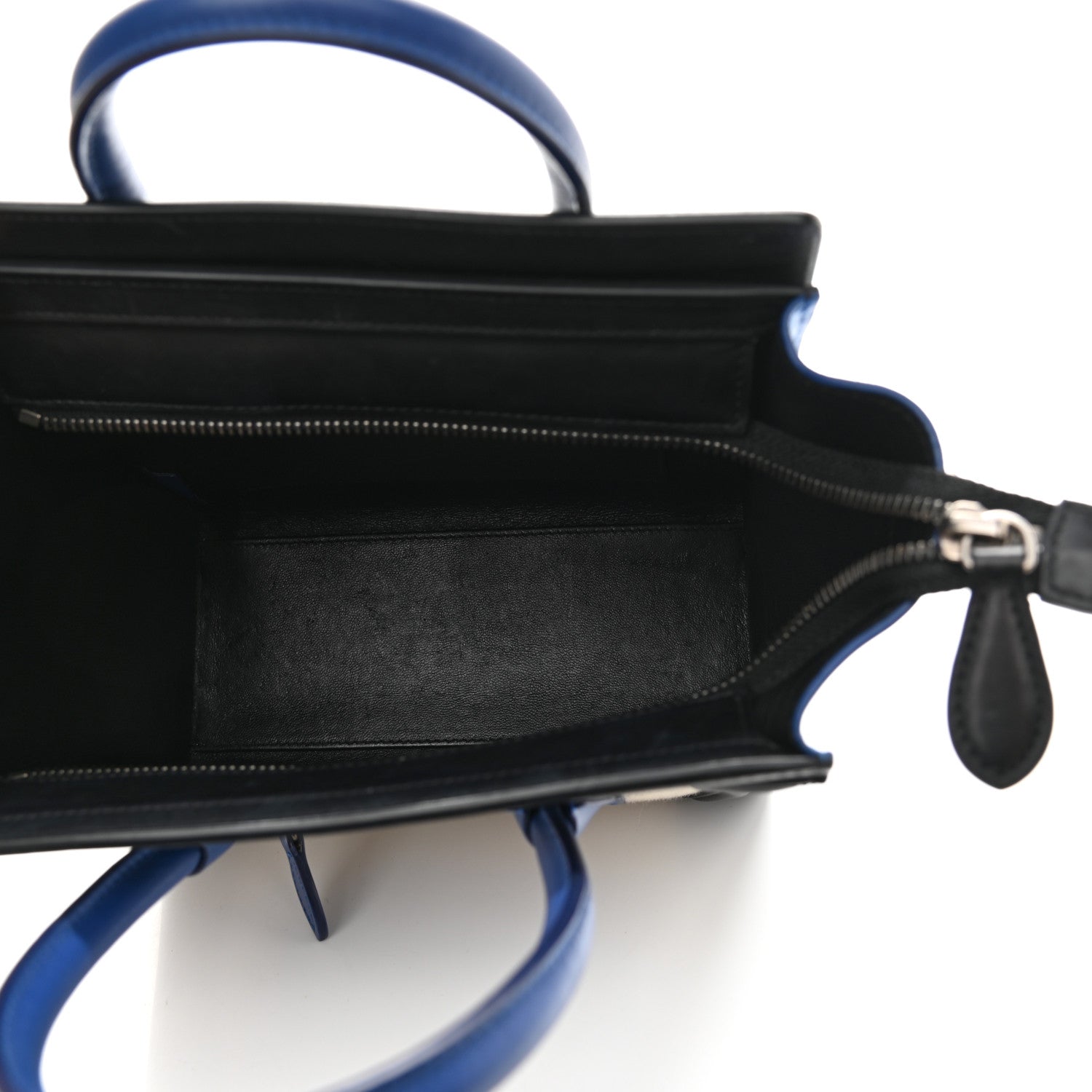 Celine Canvas Smooth Calfskin Nano Tri-Color Luggage Natural Blue 5 of 10