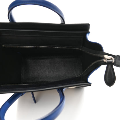 Celine Canvas Smooth Calfskin Nano Tri-Color Luggage Natural Blue 5 of 10