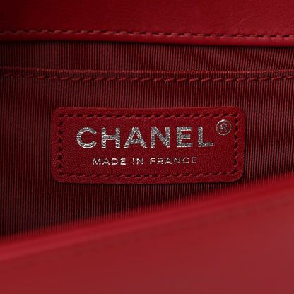 Chanel Calfskin Chevron Quilted Medium Boy Flap Dark Red 6 of 14