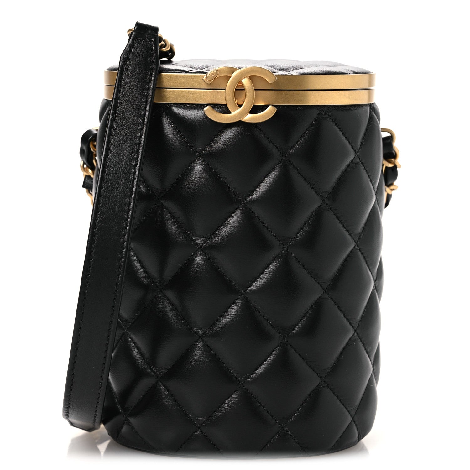 Chanel Lambskin Quilted Crown Box Bag Black 7 of 10