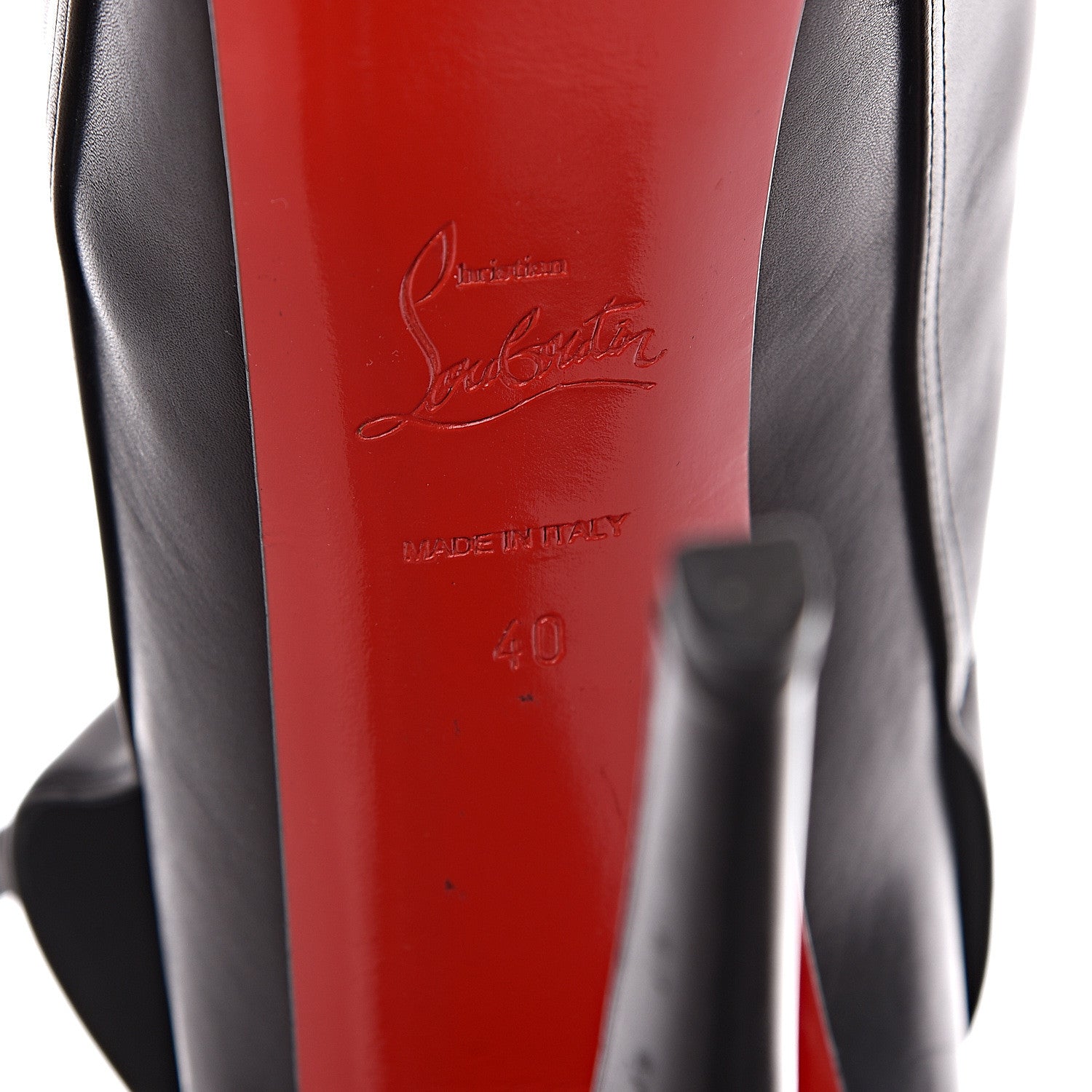 Christian Louboutin Shiny Calfskin Equestria 160 Platform Ankle Boots 40 Black 8 of 8
