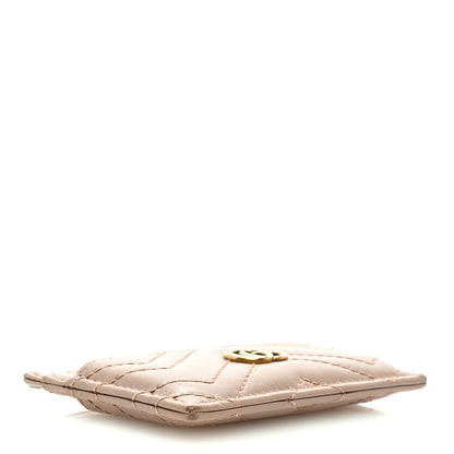 Gucci Calfskin Matelasse GG Marmont Card Holder Porcelain Rose 4 of 6