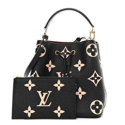 Louis Vuitton Empreinte Monogram Giant Neonoe MM Black Beige 1 of 9