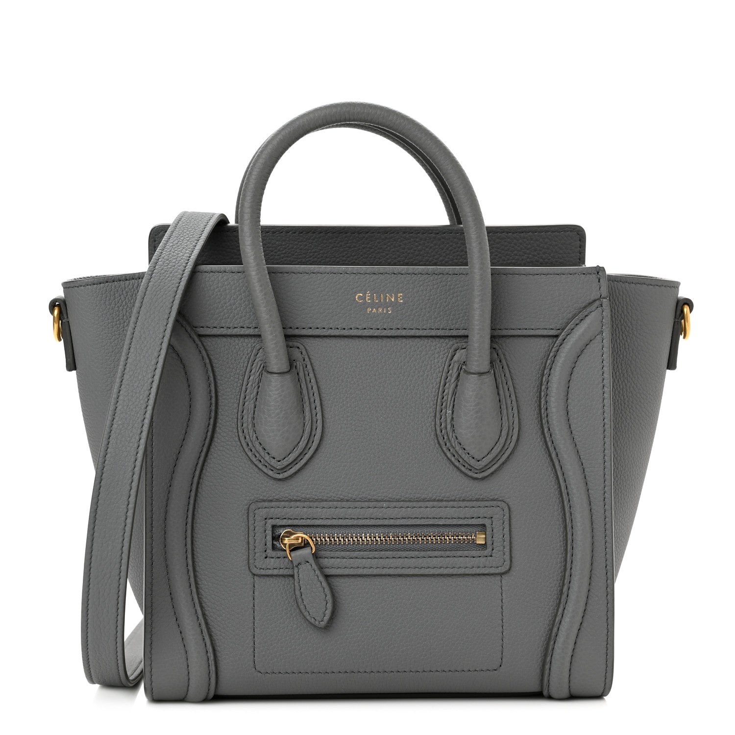 Celine Baby Drummed Calfskin Nano Luggage Kohl 1 of 9