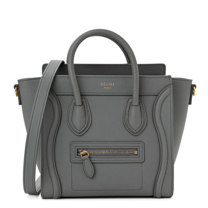 Celine Baby Drummed Calfskin Nano Luggage Kohl 1 of 9