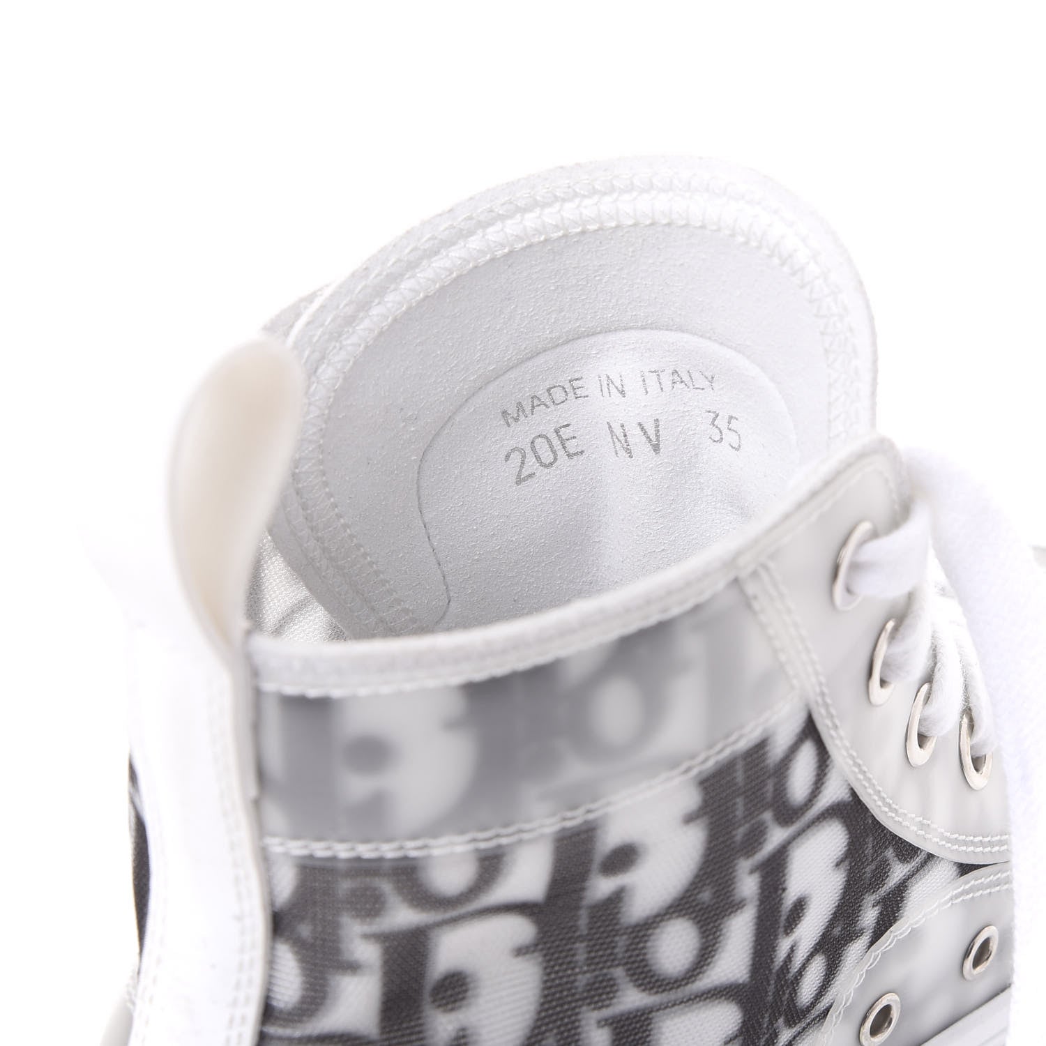 Christian Dior Technical Canvas Oblique B23 Sneaker 35 White Black 8 of 10
