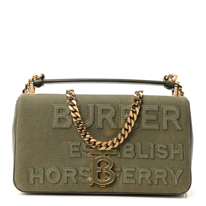 Burberry Canvas Horseferry Print Small Lola Bag Dark Fern Green 1 of 11
