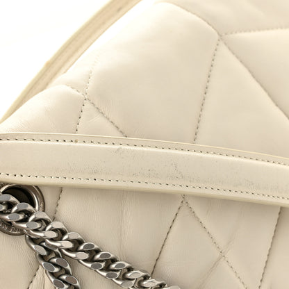 Saint Laurent Lambskin Quilted Small Loulou Puffer Monogram Chain Satchel Blanc Vintage 16 of 16