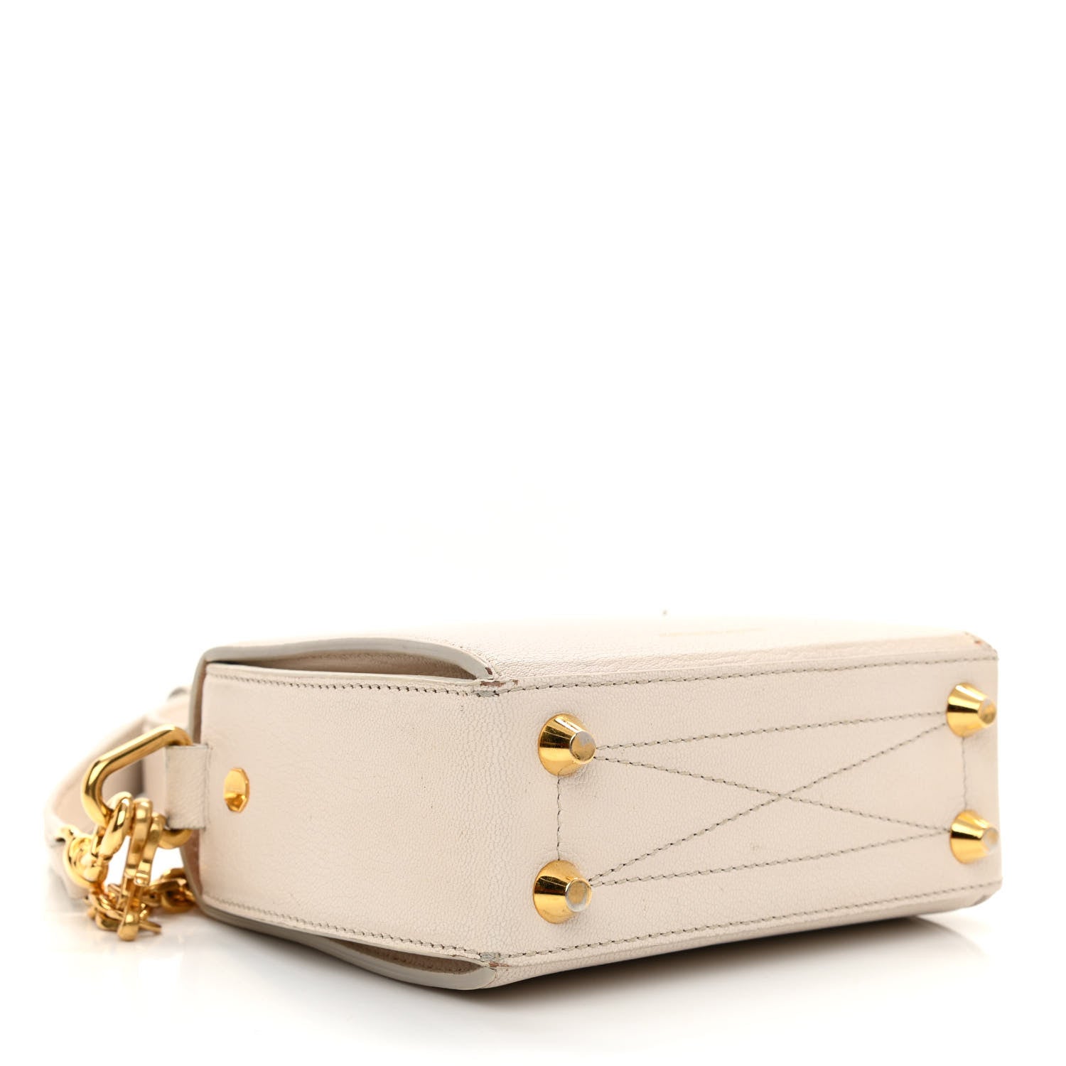 Alexander McQueen Silky Amish Grain Calfskin Box Shoulder Bag 16 White 4 of 12