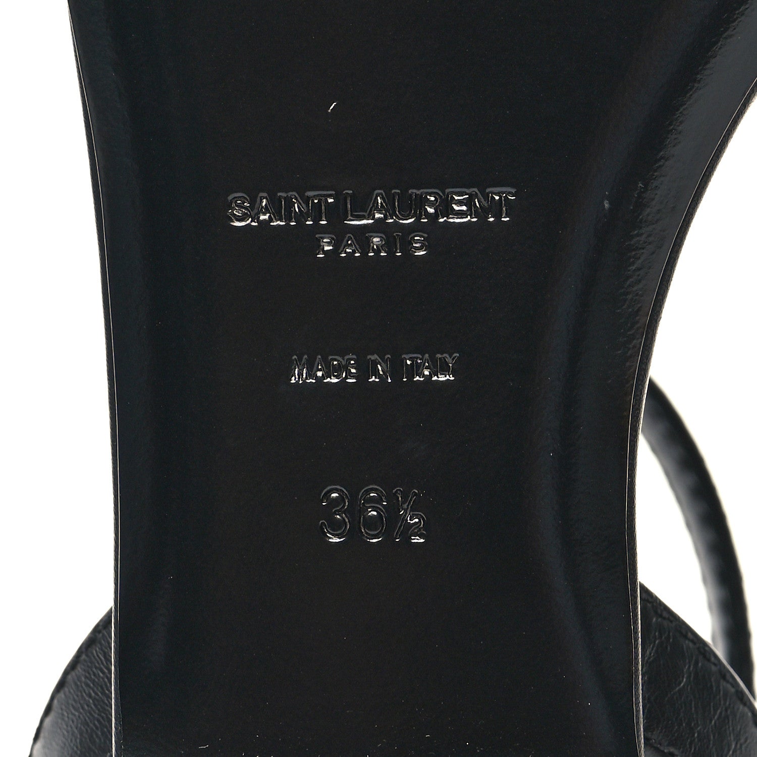 Saint Laurent Calfskin Le Maillon Flat Sandals 36.5 Black 7 of 8