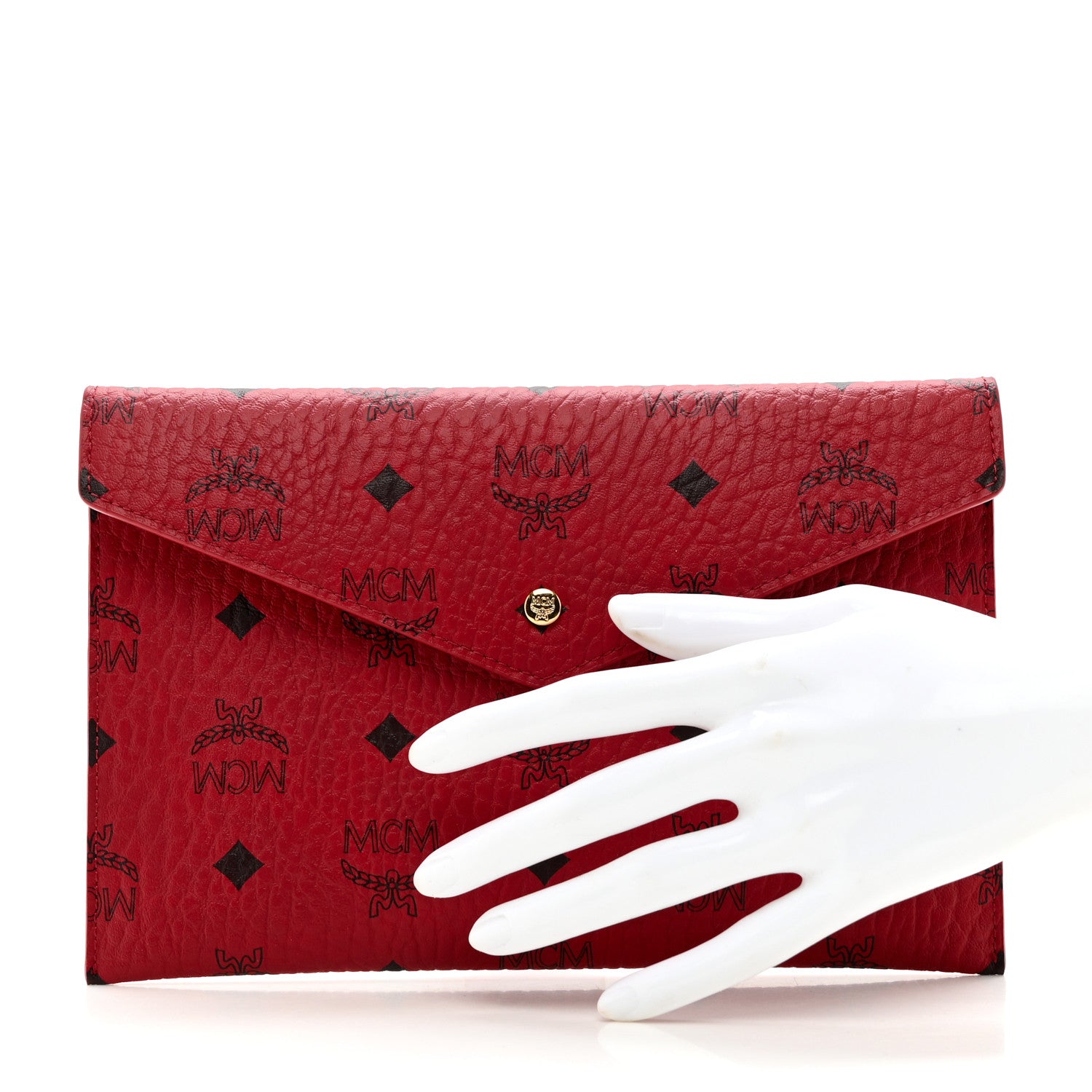 MCM Visetos Envelope Clutch Red 2 of 6
