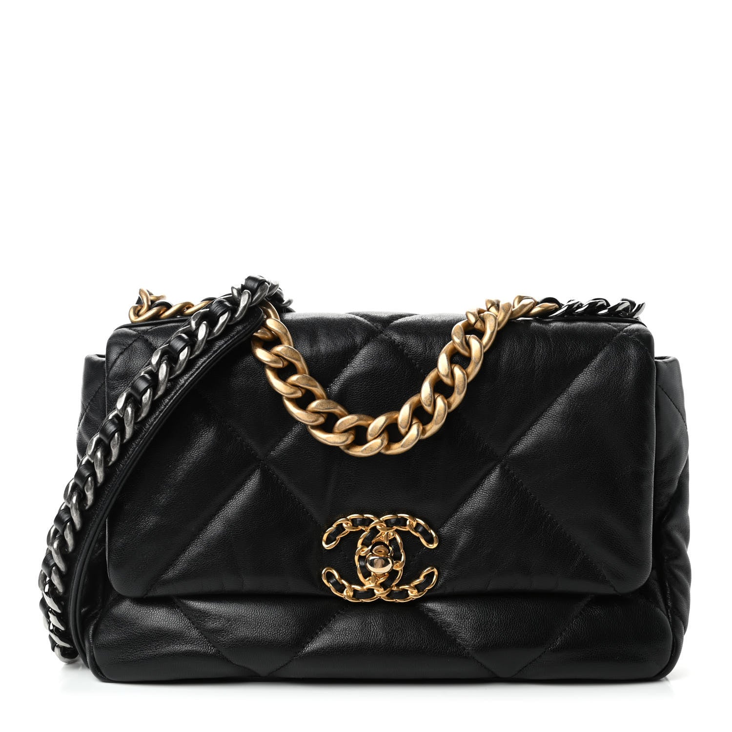 Chanel Goatskin Quilted Medium Chanel 19 Flap Black 1 of 5