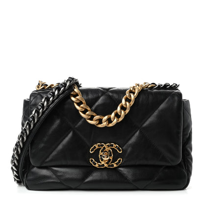 Chanel Goatskin Quilted Medium Chanel 19 Flap Black 1 of 5