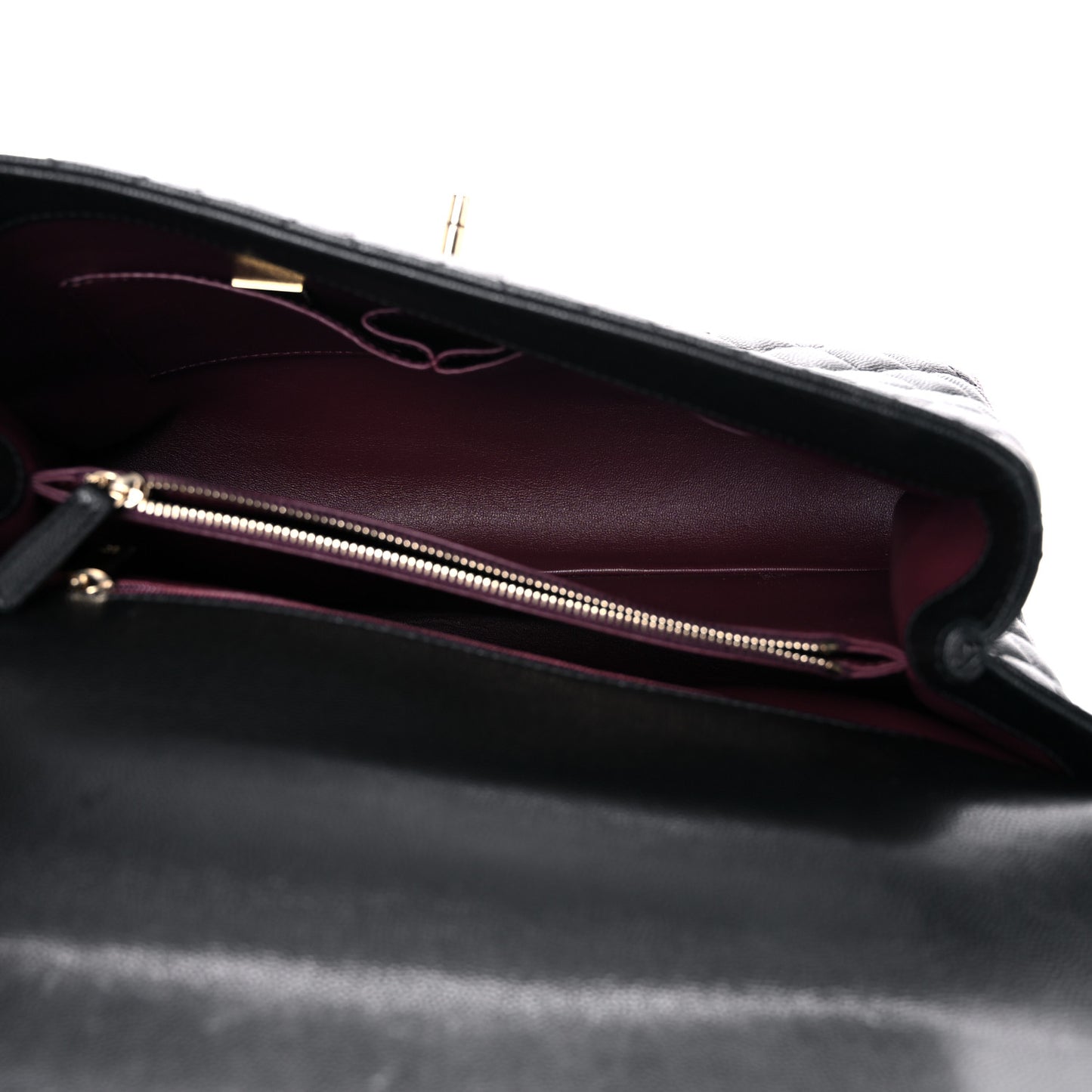 Caviar Quilted Medium Coco Handle Flap Black