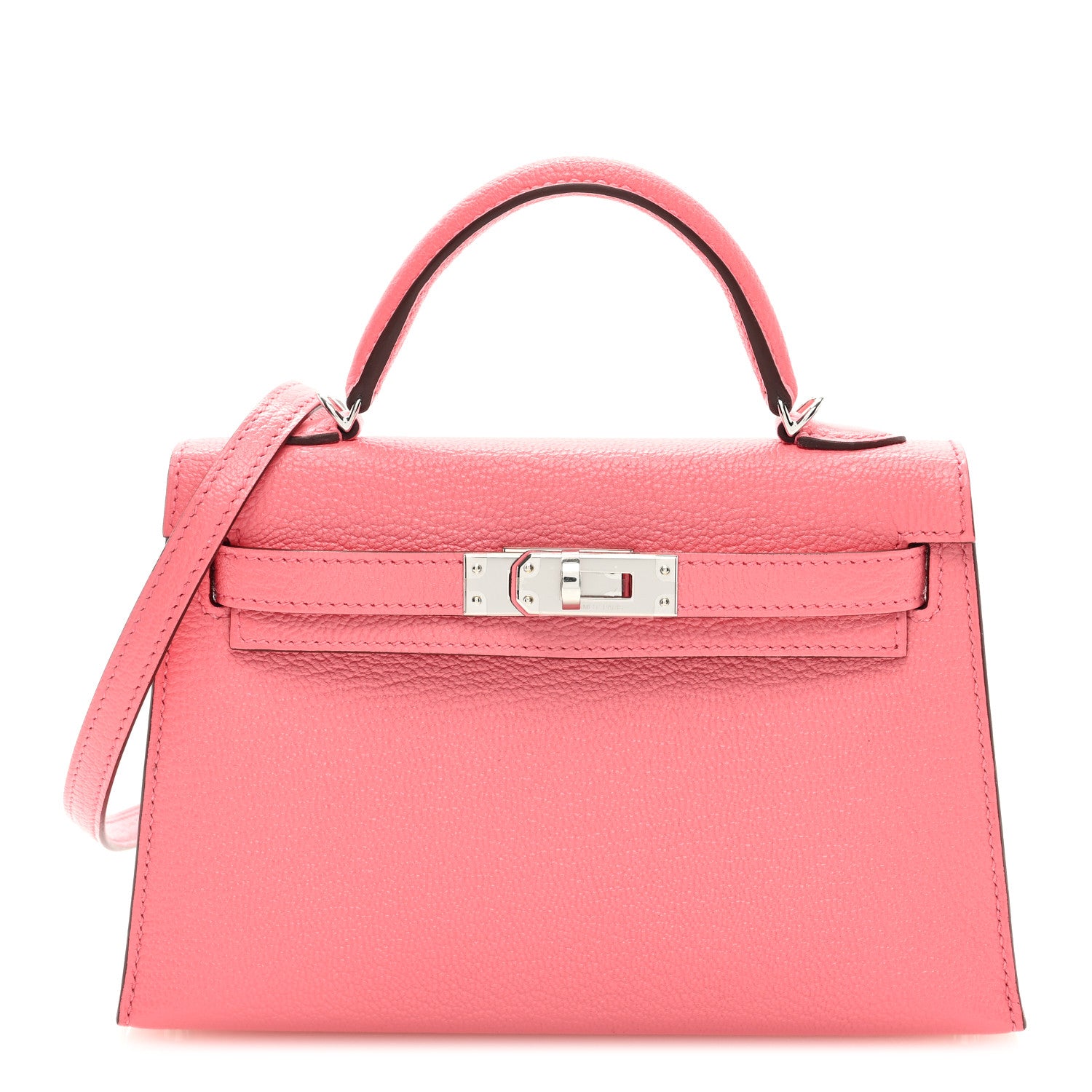 Hermes Chevre Mysore Verso Mini Kelly Sellier 20 Rose D'Ete Rouge H 1 of 9