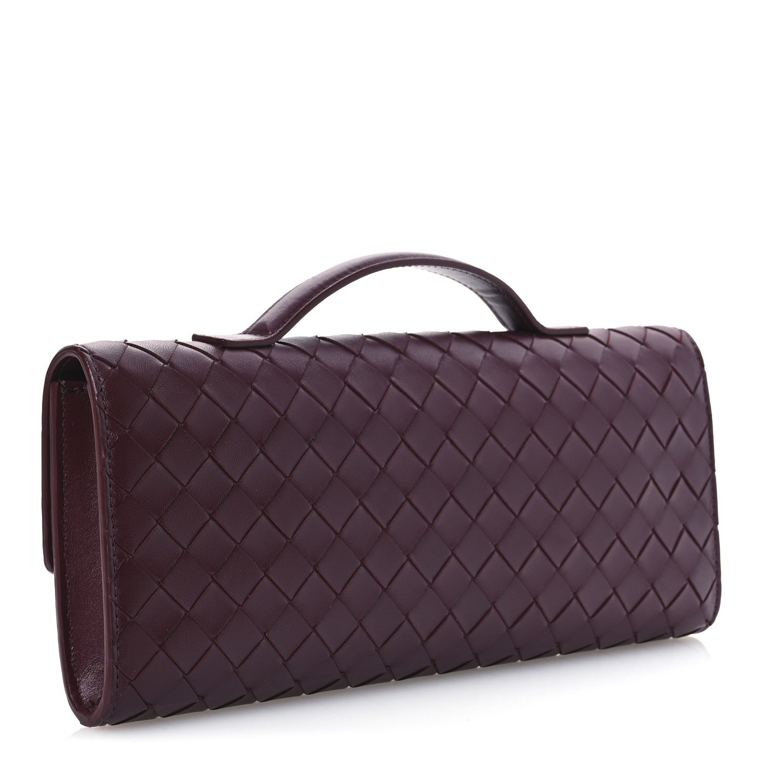 Bottega Veneta Nappa Intrecciato Long Andiamo Top Handle Clutch Barolo 3 of 13