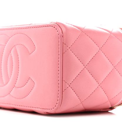 Chanel Lambskin Quilted Small Top Handle Vanity Case With Chain Pink 10 of 14