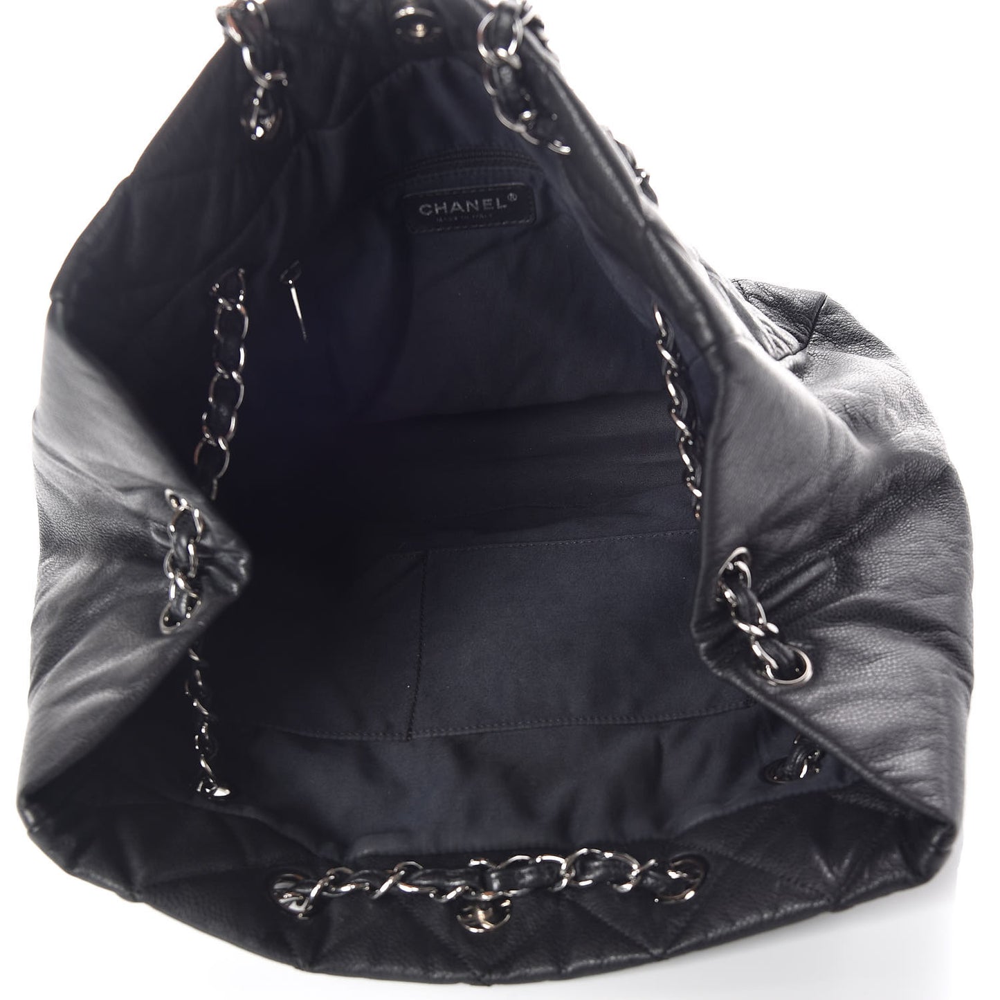 Soft Caviar Quilted Large Cells Tote Black