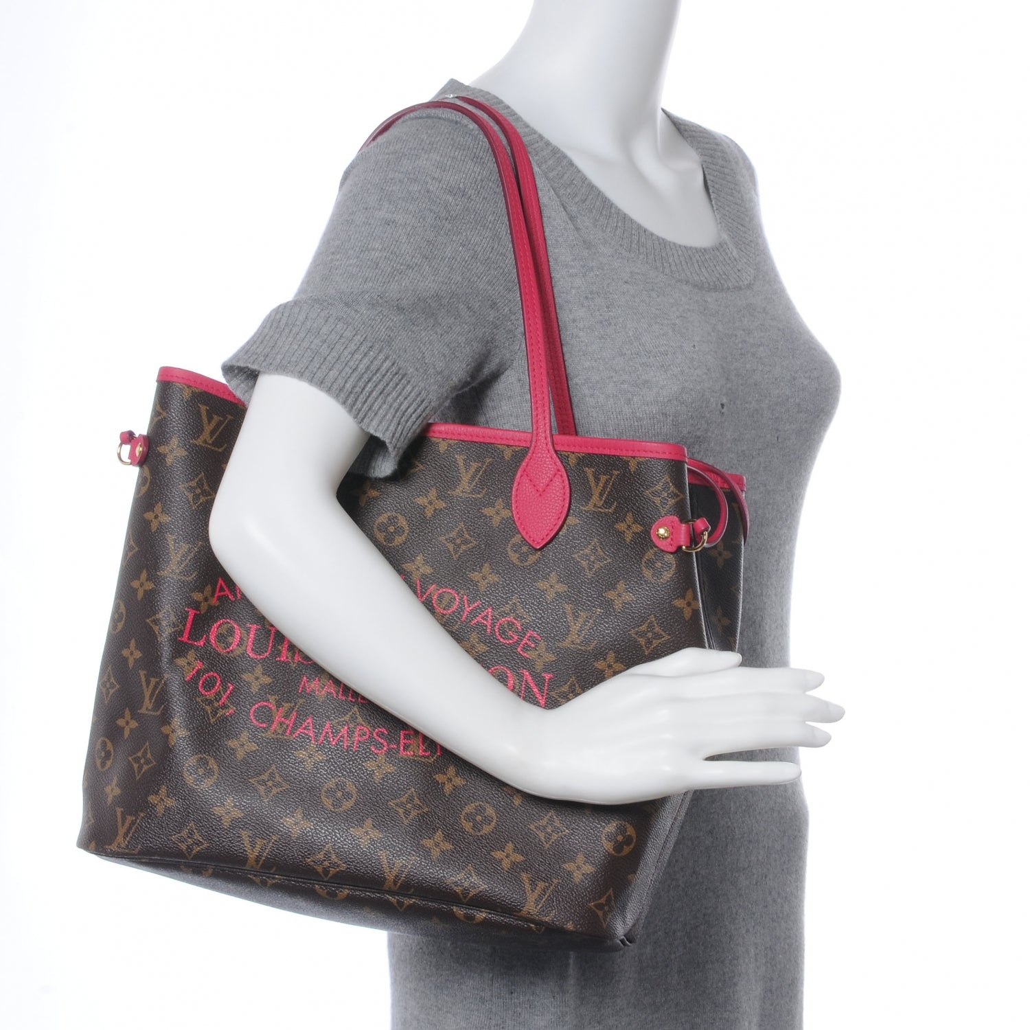 Louis Vuitton Monogram Articles de Voyage Ikat Neverfull MM Rose Indien 2 of 8