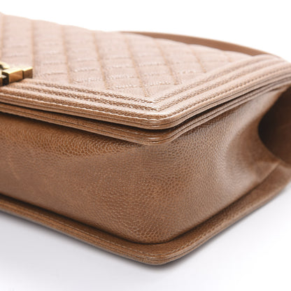 Chanel Caviar Quilted New Medium Boy Flap Light Brown 10 of 15