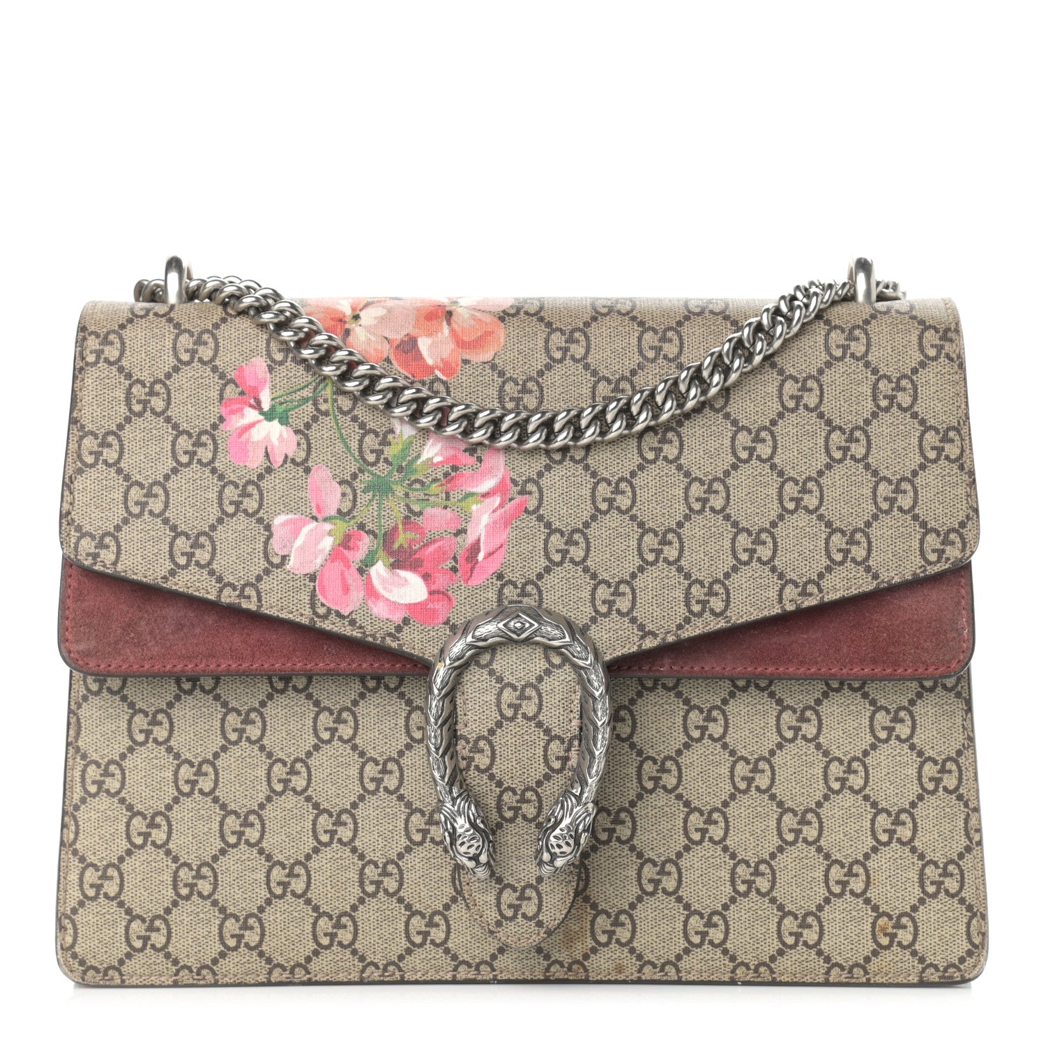 Gucci GG Supreme Monogram Blooms Medium Dionysus Shoulder Bag Beige Multicolor Dry Rose 1 of 19