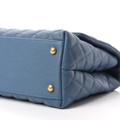 Chanel Caviar Lizard Quilted Small Coco Handle Flap Blue 7 of 10